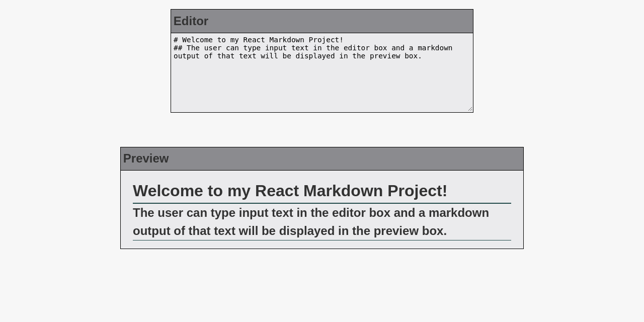 Markdown previewer project preview